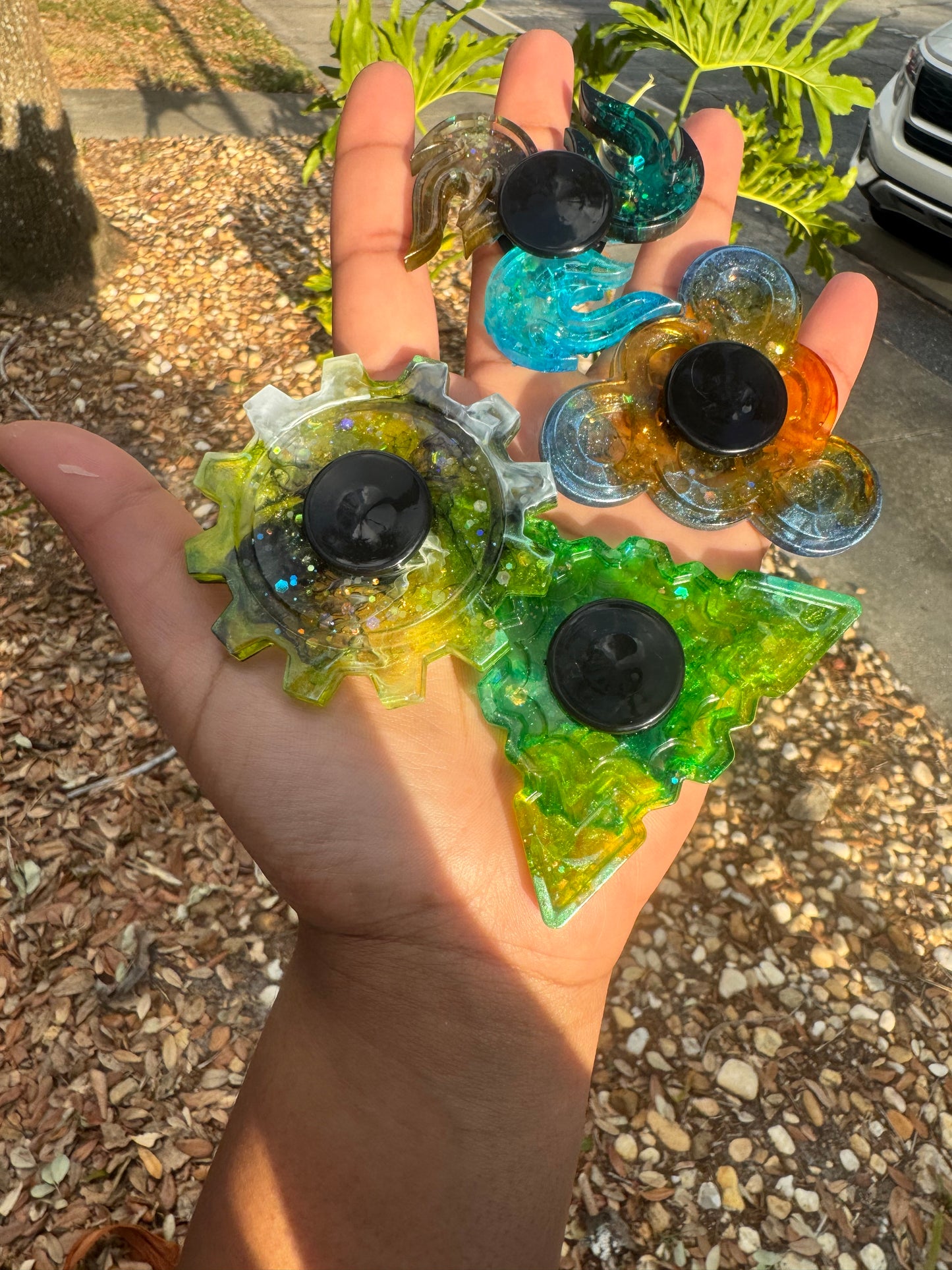Glowing fidget spinners handmade